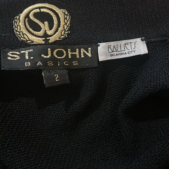 St. John Basics Double Breasted Santana Knit Jacket in Black - Picture 11 of 12